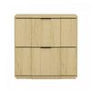 Table de nuit Clive style milieu du siecle moderne 56 cm en naturel et noir (2 tiroirs)