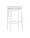 Tabouret bar Claridge en tissu et sans dossier - blanc