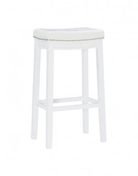 Tabouret bar Claridge en tissu et sans dossier - blanc