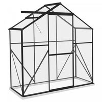 Outsunny Serre En Polycarbonate De 6' X 2,5', Serre De Plain-pied Avec Porte Coulissante, Aeration D