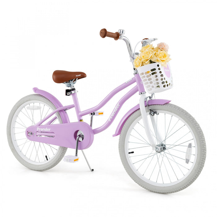 Prorider 20\" Velo Pour Enfants Avec Guidon Reglable En Hauteur Et Frein A Main Du Siege Et Frein De Montagne Violet