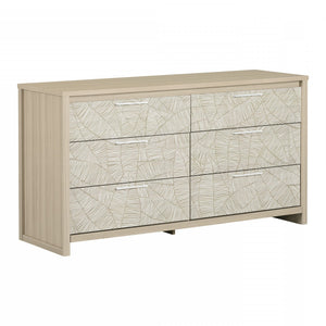 Commode Munich à 6 tiroirs - orme naturel et blanche