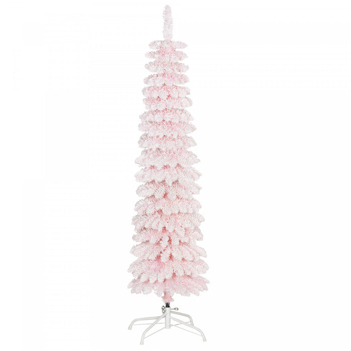 HOMCOM Arbre de Noel artificiel 5' avec branches realistes, Rose