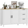 HOMCOM Buffet 47\" avec Portes a Fermeture Douce, Buffet Moderne, Blanc