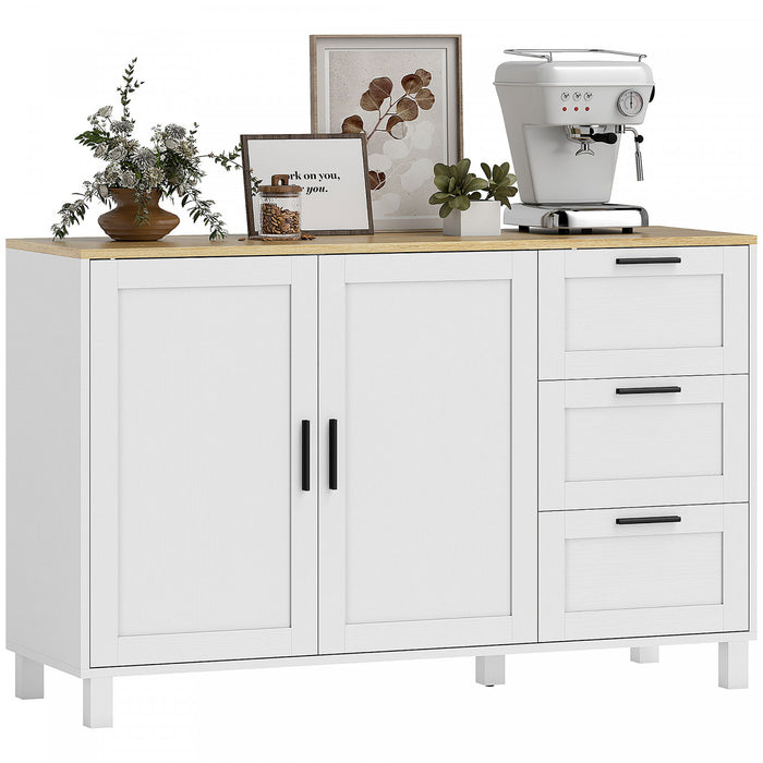 HOMCOM Buffet 47\" avec Portes a Fermeture Douce, Buffet Moderne, Blanc