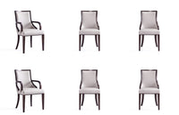  Ensemble de 6 chaises de salle a manger Grand Traditionnel en gris clair