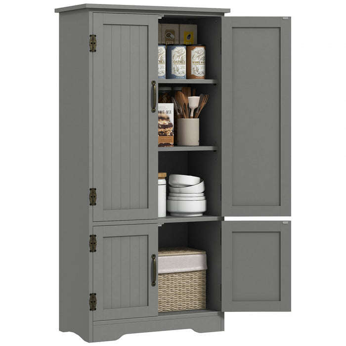 HOMCOM Garde-manger de cuisine, armoire de rangement au sol avec etageres