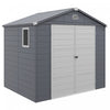 Outsunny Abri De Jardin 8' X 6' Porte A Loquet, Bouches D'aeration, Gris