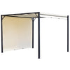 Outsunny 3 m x 3 m Pergola en acier Auvent retractable, blanc creme