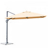 Costway Parasol cantilever 10x10 ft pour terrasse, aluminium, rotation 360°, inclinable, beige