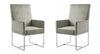 Chaise de salle a manger moderne Element en velours et metal acier - Lot de 2