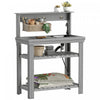 Outsunny Table banc de rempotage exterieur evier amovible et etageres, gris