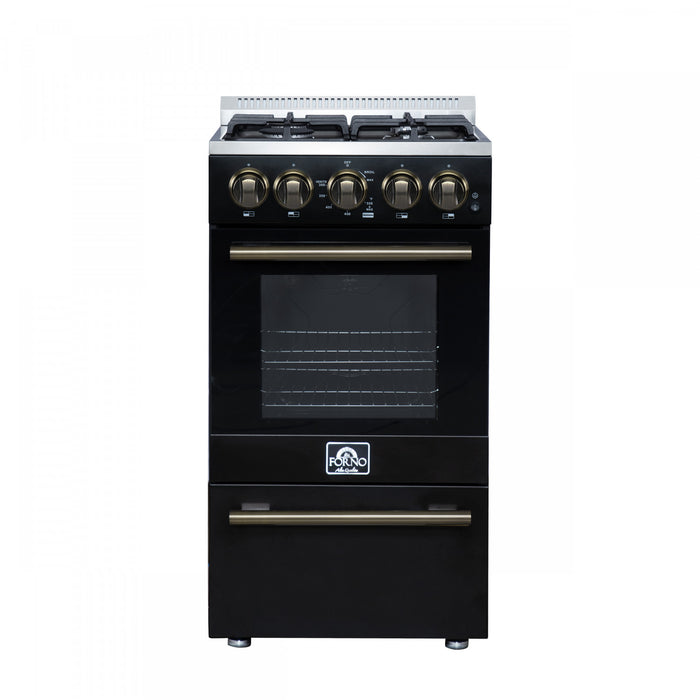 Cuisiniere a gaz autonome Forno Lamazze de 20 po, Noire -FFSGS6265-20BLK