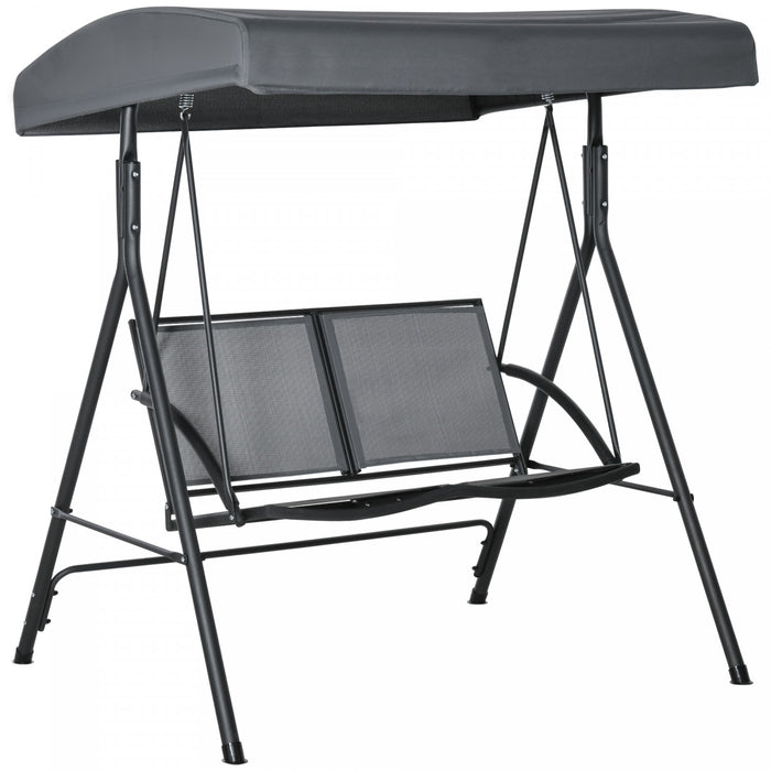 Outsunny Balancelle de Jardin 2 Places, Gris Fonce