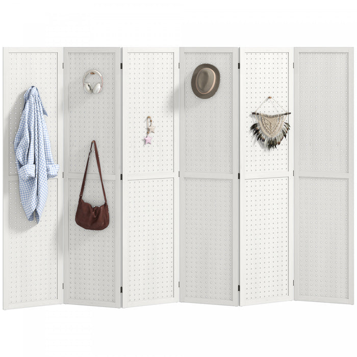 HOMCOM Paravent Pliable a 6 Panneaux pour Interieur, Ecran de Confidentialite et Decoration de Maison