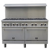 Cuisiniere a gaz Commerciale en acier inoxydable de 60 po, 10 bruleurs, 300 000 BTU – FCMGR0093-60