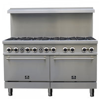  Cuisiniere a gaz Commerciale en acier inoxydable de 60 po, 10 bruleurs, 300 000 BTU – FCMGR0093-60