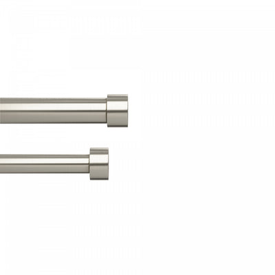Umbra Cappa Nickel Steel Expandable Double 1" Curtain Rod - 66"-120" | Tringle à rideaux extensible double Cappa de Umbra acier nickel de 1 po - 66 po à 120 po