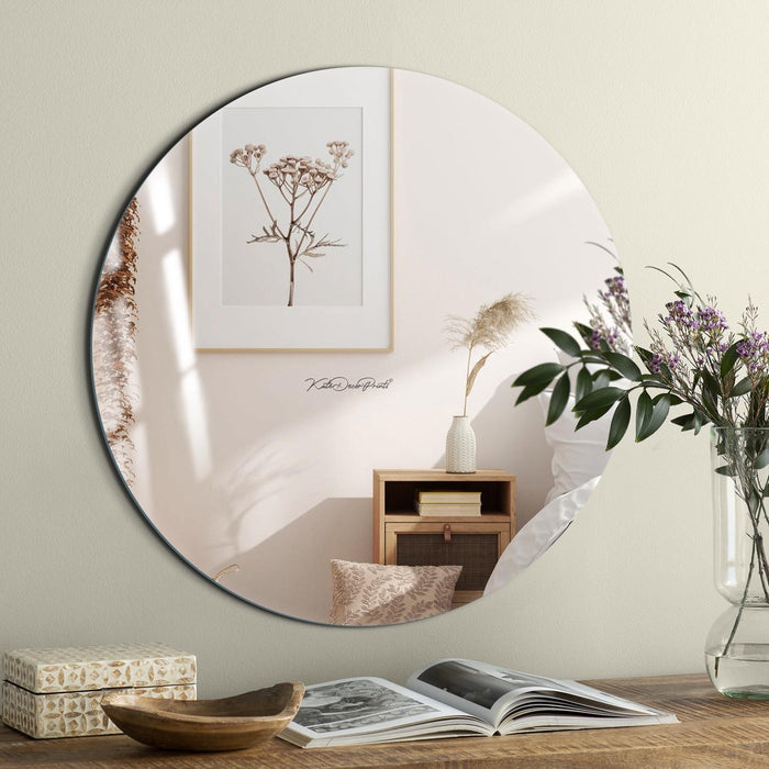 Miroir rond Arcus 36 po x 36 po sans cadre avec bordure droite