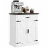 HOMCOM Buffet de style campagnard de 30\" avec 2 portes de grange, blanc