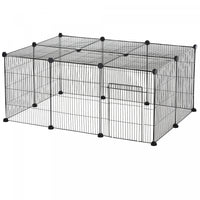 Pawhut Parc Pour Animal Domestique Diy Cage Pour Petit Animal En Fil Metallique Avec Porte Antiderap