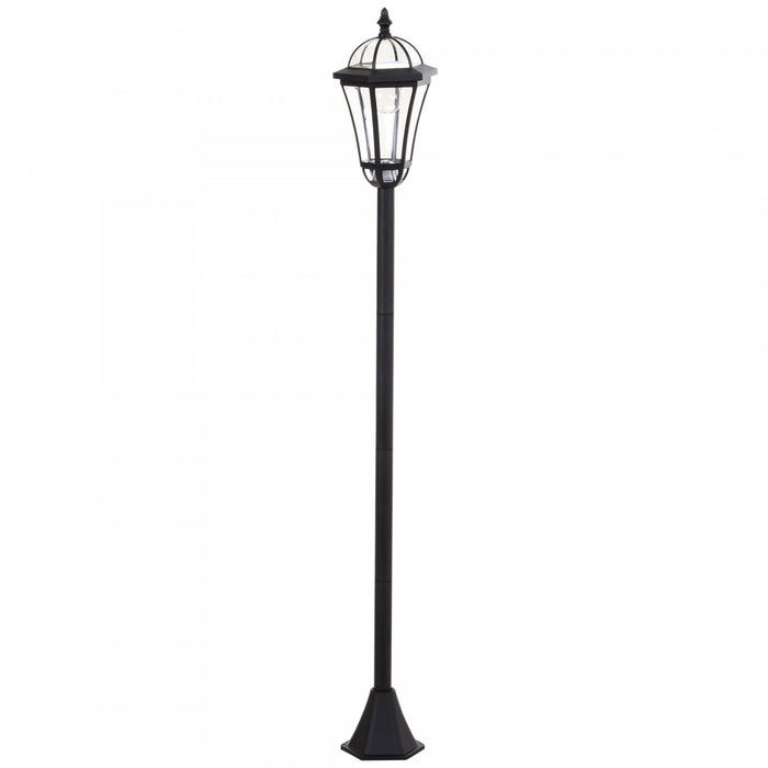 Outsunny 2 Pcs Led Lampes De Jardin Lampadaire Solaire Lanterne Patio Chemin Passerelle Exterieur Resistant A L'eau Commutateur Automatique 6-8 Heures Noir