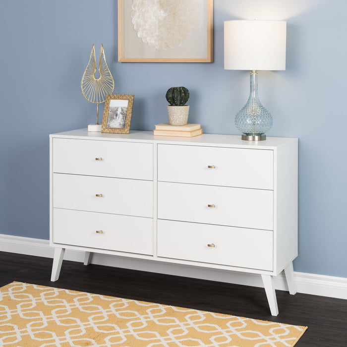 Commode Milo à 6 tiroirs - blanche