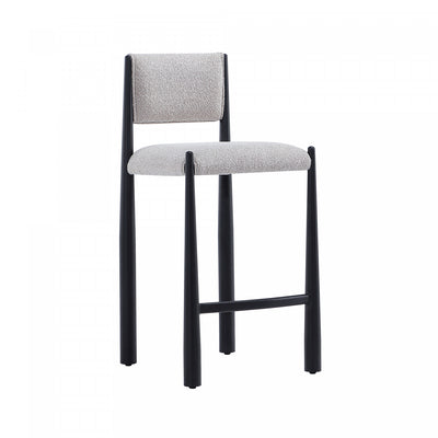 Lennor Mid-Century Modern Boucle Metal Counter Stool in Champagne | Tabouret de comptoir en metal et boucle Lennor style milieu du siecle, coloris champagne