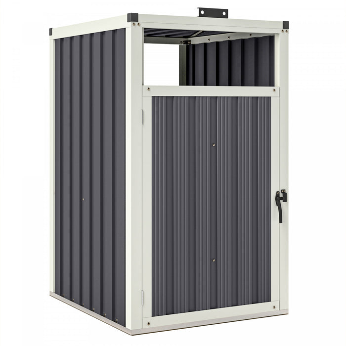 Outsunny Hangar A Poubelle Simple, Verrouillable Avec Couvercle Ouvrable
