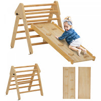 Qaba Ensemble Triangulaire, Jouets D'escalade Pour Tout-petits Avec Rampe, Jouets D'escalade 2 En 1,
