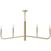 Lustre horizontal Eleanor de Dainolite avec fini laiton vieilli et 4 ampoules