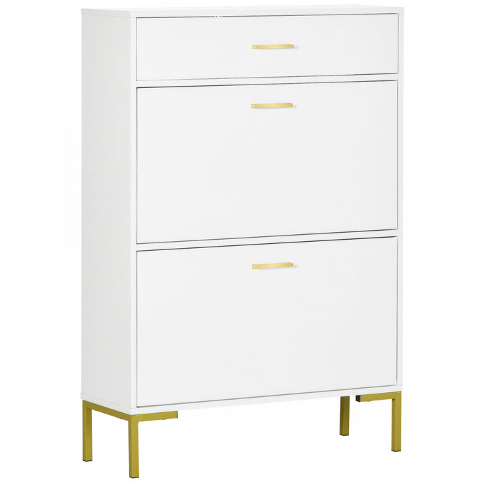 HOMCOM Armoire de rangement pour chaussures moderne avec portes rabattables