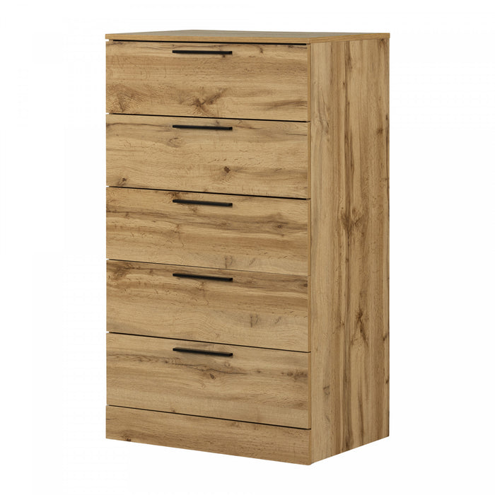  Commode verticale Step One Essential à 5 tiroirs - chêne nordique