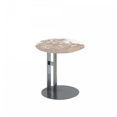 Alondra Modern Glam Sintered Stone Top End Table in Black | Table d’appoint moderne glamour Alondra avec plateau en pierre frittee noire