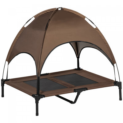 Pawhut Elevated Cooling Pet Bed Portable Raised Dog Cot With Canopy For Large Sized Dogs, Indoor & O|Pawhut Lit De Refroidissement Sureleve Portable Pour Chien Avec Auvent Pour Chiens De Taille Moyenne