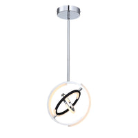 Luminaire suspendu de la collection Trilogy avec lumière à DEL intégrée de 13 po - nickel poli