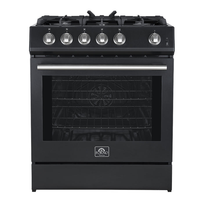 Cuisiniere a gaz Leonardo Espresso de 30\", noire, 5 pi³ – FFSGS1116-30BLK