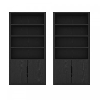 Rivington Modern 40" Bookcase Cabinet in Black - Set of 2 | Armoire bibliotheque moderne Rivington 40" en noir - Lot de 2