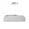 Lustre Circulo de Dainolite avec abat-jour blanc, fini argenté et ampoule de 34 W