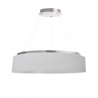 Lustre Circulo de Dainolite avec abat-jour blanc, fini argenté et ampoule de 34 W