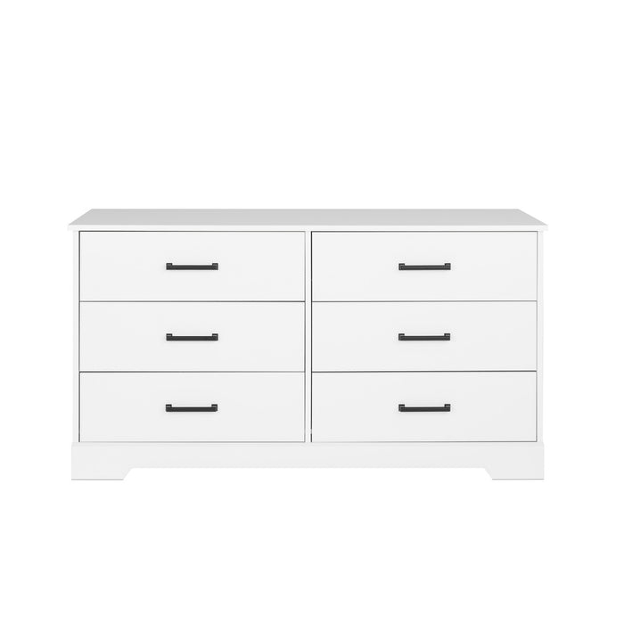 Commode champêtre Rustic Ridge de Prepac à 6 tiroirs - blanche