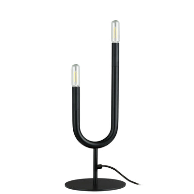 Dainolite Wand 2 Light Table Lamp Matte Black Finish|Lampe de table Wand de Dainolite avec fini noir mat et 2 ampoules