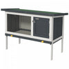 Pawhut Clapier A Lapin En Bois, Cage A Lapin, Maison Pour Cochon D'inde Avec Plateau Coulissant Et Toit En Asphalte Ouvrable Pour Interieur/exterieur, Noir