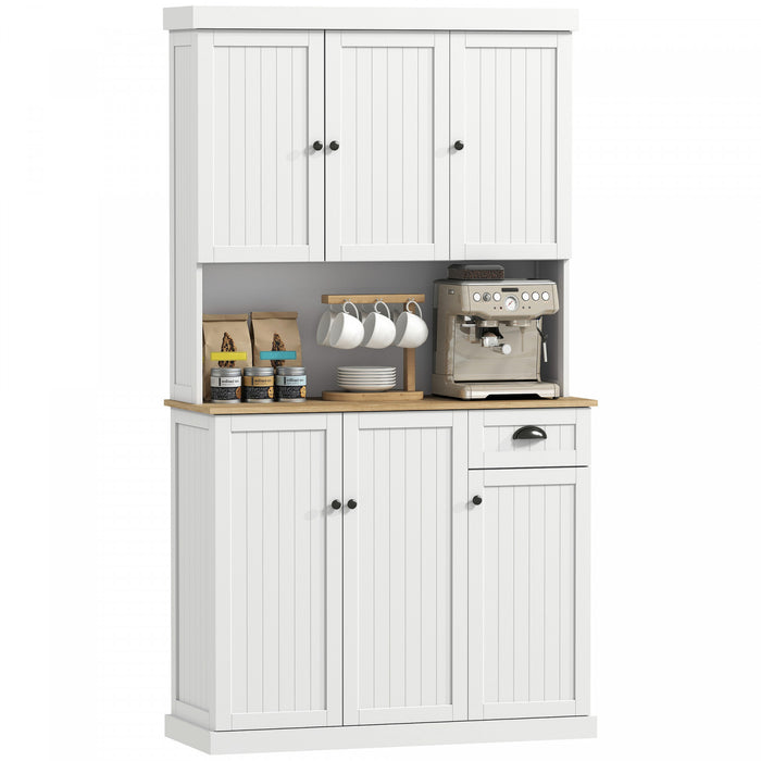 HOMCOM 71\" Buffet avec huche, armoire de rangement de cuisine avec tiroir