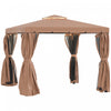 Outsunny Tente D'abris De Jardin 10' X 10' Avec Parois Laterales, Marron