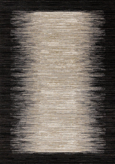 Amelia Dense Black Beige Border Area Rug - 7'10" x 10'10"|Carpette dense Amelia noire et beige à motif de bordure - 7 pi 10 po x 10 pi 10 po