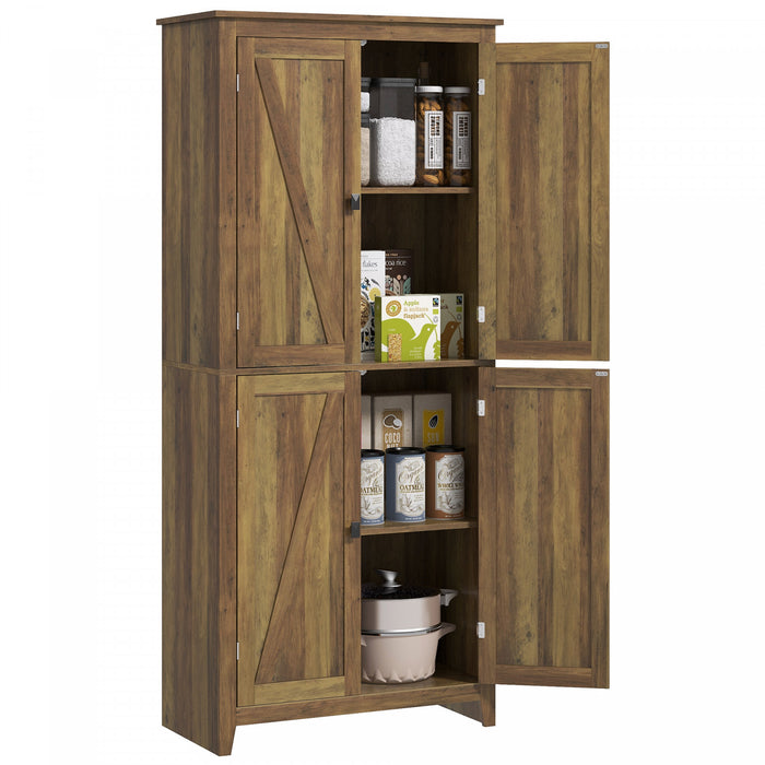 HOMCOM Garde-manger de cuisine autoportant 72 po, armoire buffet, marron