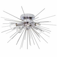 Plafonnier affleuré Vega de Dainolite avec fini argenté et chromé poli, et 4 ampoules