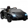 Qaba Voiture Electrique 12v Pour Enfants, Lamborghini Huracan Sous Licence, Voiture Pour Enfants Avec Telecommande, Suspension A Ressort, Lumiere Led, Musique, Pour 3 A 6 Ans, Noir