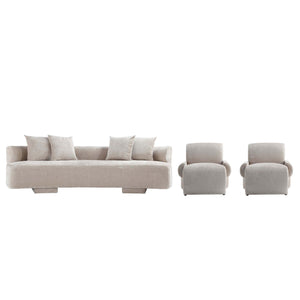 Ensemble de canape 3 pieces Verandah style mid-century modern en beige